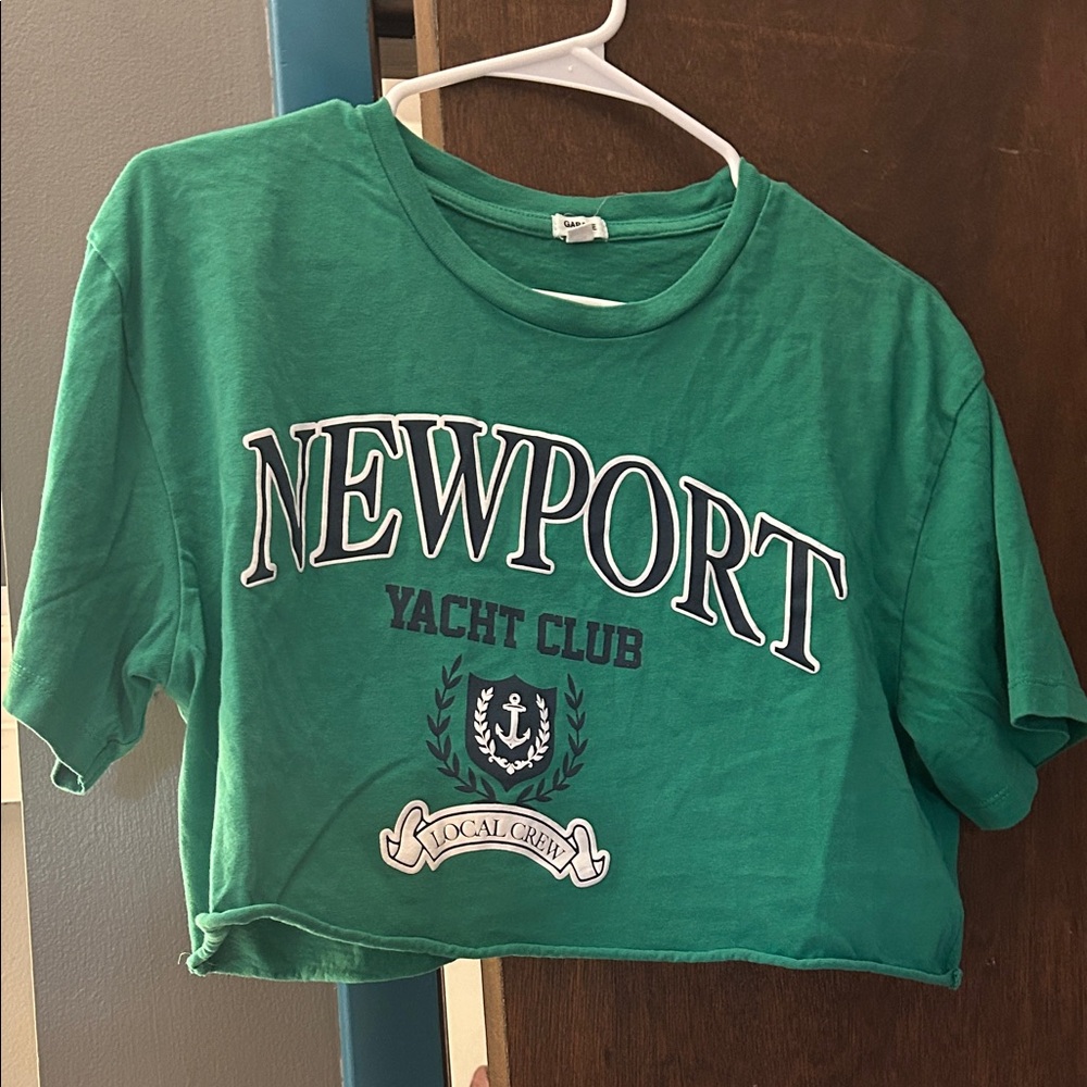 Garage Green Newport Yacht Club Kids Crop Tee